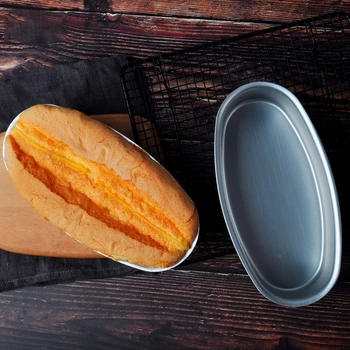 1PC Ovālas Formas Kūka Panna Non-Stick Siera kūka Pelējuma Alumīnija Sakausējuma Maize Bakeware Kūka Cepšanas Panna Mīklas izstrādājumu Paplātes Virtuves Piederumi