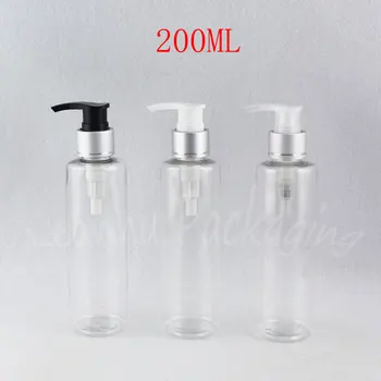 200ML Pārredzamu Dzīvoklis Plecu Plastmasas Pudeles , 200CC Tukši Kosmētikas Konteineru , Šampūns / Dušas Želeja Sub-pudelēs