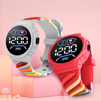 2022 Jaunu Bērnu Sporta Pulksteņi Krāsu Silikona Siksniņa Ciparu Led Skatīties Vīrieši Sievietes Mīļāko Bērnu Elektronisko Rokas pulksteni Relojes