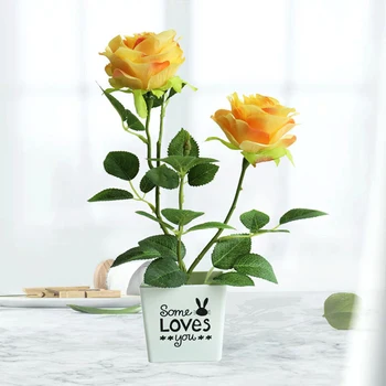 2heads Rozes Mākslīgie Ziedi Bonsai Zīda Ziedi Dekoratīvās Mājas Tabula Mazas Rozes Podos Viltus Ziedi Plastmasas Pot Augi