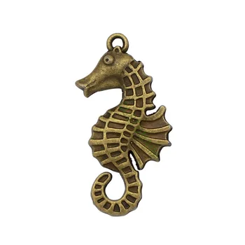 30pcs-Antikvāru Bronzas Toni Hippocampus Piekariņi, Kulons, Jūras Zirgs piekariņi 38x19mm
