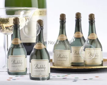 50X Kāzu Burbulis Zaļā Pudele Šampanieša stila ziepes, ūdens pudeli kāzu svinības piegādēm bērnu dod priekšroku, kāzu dekorēšana