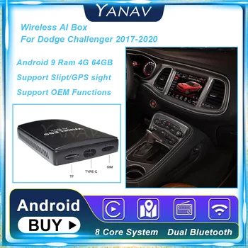 Android 4G 64GB Carplay Bezvadu Ai Lodziņu, Lai Dodge Challenger 2017 2020 8 Kodolu AI Adapteris Lodziņā Multivides Carbo Plug and Play