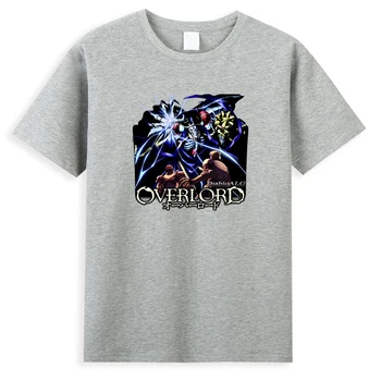 Anime Overlord T Krekls Modes Vīriešu, Sieviešu T-Krekli Ainz Kaulu Karalis Drukāt Top Tees Kokvilnas Apģērbs Vīriešu Streetwear Manga Tshirt