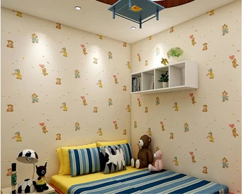 beibehang wall papers mājas dekori Zaļi neausta bērnu istabas, guļamistabas silts cute maz dzīvnieku modes zēns, meitene, 3d tapetes
