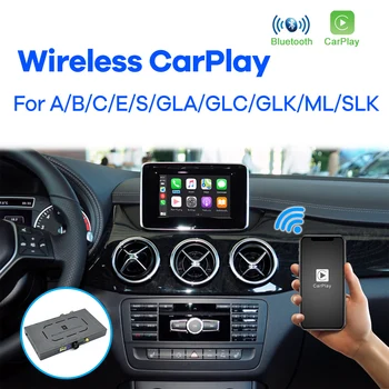 Bezvadu Apple CarPlay par Mercedes Benz A B C S GLK GLA ML SLK Klases 2007-2017 NTG4.0 NTG4.5 NTG5 Android Auto Modulis Video