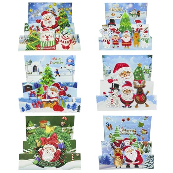 Dimanta Glezna Bērniem Ziemassvētku Apsveikuma Kartītes Santa Koks 5D DIY Īpašas Formas Dimanta Izšuvumi Māksla, Amatniecība, Jaunais Gads, Dāvanas