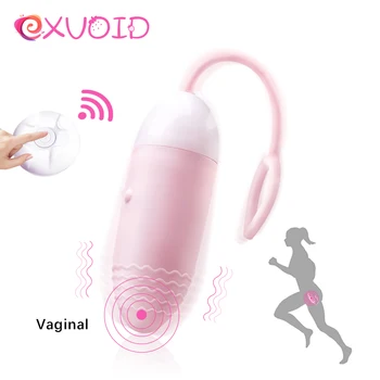 EXVOID Vaginālās Bumbiņas Vibrators Olas Silikona Vibrators Tālvadības Rechargable Bezvadu Seksa Rotaļlietu Sievietei Klitora Stimulators