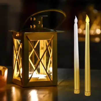 Flameless LED Konusu Sveces ar Bateriju Darbināmas Ziemassvētku Sveces Sveces Sveces, Dekori Ilgi Mājās Ziemassvētku Halloween H2B8