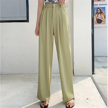 HziriP Biroja Lady S-4XL Streetwear Tekstūra Augsts Viduklis Ir 2021. Karstā Pārdošanas Stilīgs Taisni Plānas, Liela Izmēra Bikses, Vasaras Bikses