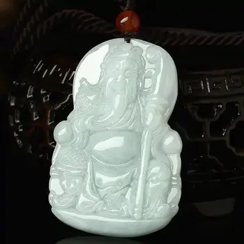Ideāls Birmu Aproces, Kulonu Guan Yu Dievs Amuletu Bagātību Aizstāvis Periapt Emerald Churinga Laimīgs