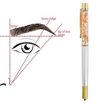 Microblading Rokasgrāmata Tetovējums Pildspalvu Komplekts Izšūšanai Zelta Folija Zīmuli uz Pastāvīgu Grims Uzacu, Lūpu acu zīmulis 10Pcs 5RL Adatu Komplekts