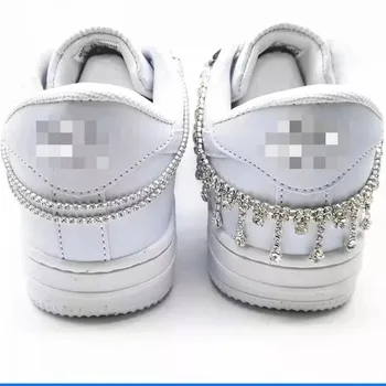 Modes tendence, kas spīd Kristāls Rhinestone apavu ķēdes AF1 sporta apavi apdare luksusa modes apavi aksesuāri dizainers šarmu