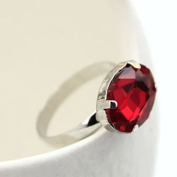 Par sievietes puses rotaslietas Super Rhinestone gredzeni sarkanā kristāla kārta gredzenu R013
