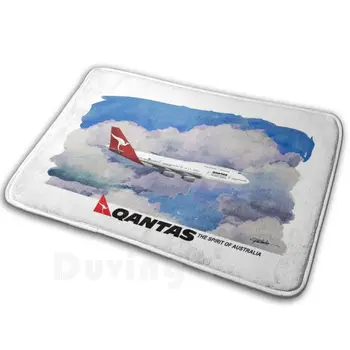 Qantas Jet Paklāju Mat Paklājs Spilvenu Mīkstu Qantas Quantas Gara Austrālija Austrālija, Sidneja Sky Cangaroo