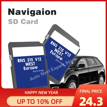 RNS315 RIETUMU AZ V12 Eiropā AK Navigācijas SD Karte Karte Karte VW Bezmaksas Piegāde