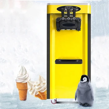 Trīs krāsu Mīksto Saldējumu Konusa saldējums Mašīna Nelielu Komerciālo Darbvirsmas Saprātīga Signalizācijas saldējuma Mašīna, LCD Panelis