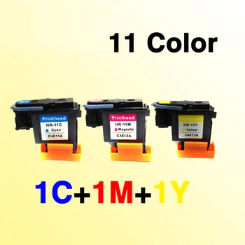1C+1M+1Y krāsa printhead savietojams hp11 C4811A C4812A C4813A ciāna, fuksīna, dzeltena