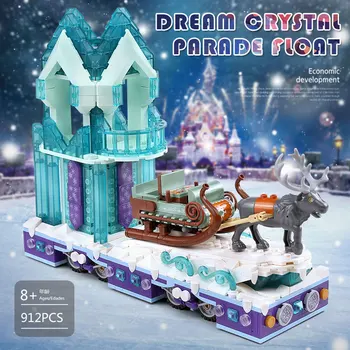 PELĒJUMA KARALIS 11002 Draugiem Sērijas Sniega Pasaulē Princess Fantasy Ziemas Ciems Kamanas modelis ar 41166 Celtniecības Bloki, Ķieģeļu Mazulis, Rotaļu